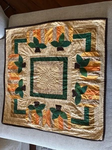 Quilted Wall Hanging Decorative Piece Pumpkin Autumn Themed 26x26 - Picture 1 of 5