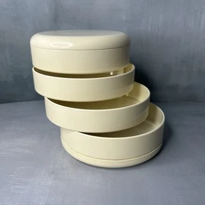 Vintage 4-Tier Swivel Organizer Vanity Jewelry Off-White (InterDesign Style) - Picture 1 of 16