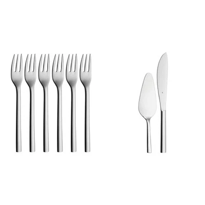 WMF Nuova 6 Kuchengabeln 16cm & 2-teiliges Obst-/Kuchenbesteck-Set Edelstahl OVP - Bild 1 von 4