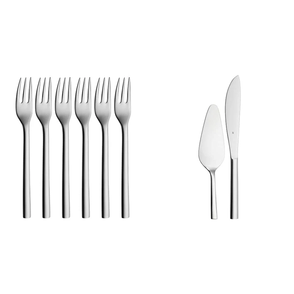 WMF Nuova 6 Kuchengabeln 16cm & 2-teiliges Obst-/Kuchenbesteck-Set Edelstahl OVP - Bild 1 von 4