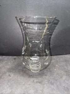 VINTAGE CLEAR 1 5/8” FITTER HURRICANE LAMP SHADE 7 1/4” TALL WITH A 4 1/2” CROWN - Picture 1 of 16