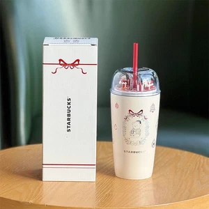 Authentic Starbucks China 2025 Christmas Gift Cute Bear 19oz SS Straw Tumbler - Picture 1 of 6