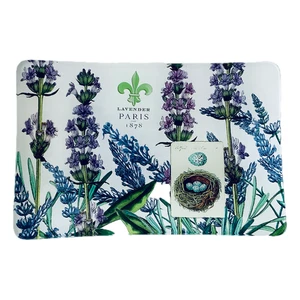 Michel Design Works Lavender & Rosemary Glass Soap Dish Trinket Tray Candy Dish - Picture 1 of 2