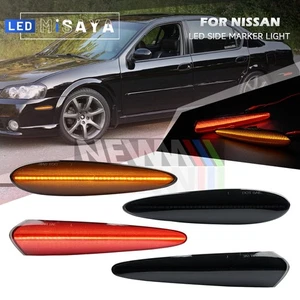 4x Smoked LED Front+Rear Bumper Side Marker Lights For 2000-2003 Nissan Maxima - Picture 1 of 12
