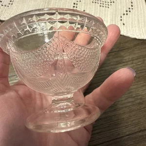 RARE EAPG 1880’s Central Glass Victorian pressed Stippled Swag Pattn Open Salt - Picture 1 of 14