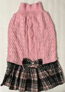 Maglione cane per cani bambina grande 3XL rosa morbido abbinato gioiello papillon nuovo con etichette - Foto 1 di 6