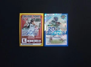 Biglietto Elite Extra Edition 2022 Dalton Rushing College Gold Auto /99 & Blue /299 - Foto 1 di 10