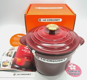 Le Creuset Cocotte Every 20 Rice Pot 20cm 2.8L Cast Iron Rhone Gold knob JPN New - Picture 1 of 15