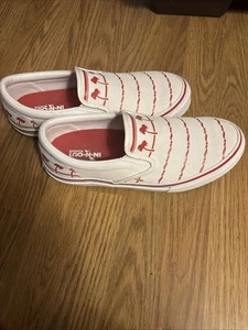 In-N-Out  Burger Size 10 Men’s White Drink Cup Slip-On Shoes Tennis Shoes EUC - Picture 1 of 5