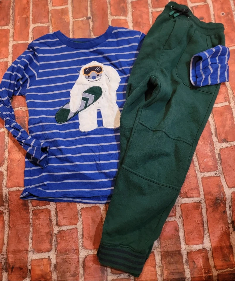 Gymboree Polar Party Christmas Yeti Set 5t Outfit Boys - Image 1 of 1