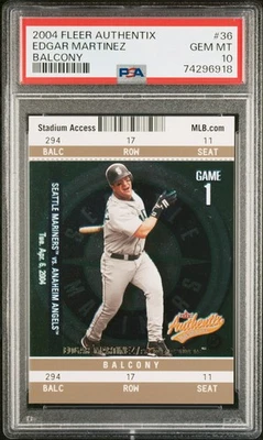2004 Fleer Authentix #36 Edgar Martinez Balcony /100 PSA 10 - Image 1 of 2
