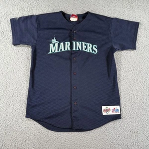 Vintage Seattle Mariners Jersey Mens XL MLB Baseball Rodriguez 3 Majestic 90s - Picture 1 of 14