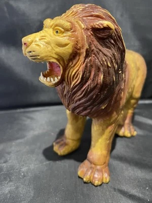 Vintage Large 70/80’s Lion Figure Toy Animal Safari Plastic/rubber Hong Kong - Image 1 of 4
