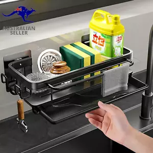 Kitchen Sink Caddy Organiser, Sponge Holder for Kitchen Sink with Draining Tray - Picture 1 of 12
