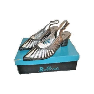 BELLINI womens LOVE slingback sandals shoe size 7.5 M black/silver NEW - Picture 1 of 6