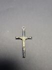 Two Toned Crucifix Cross Pendant .925 Silver Gold