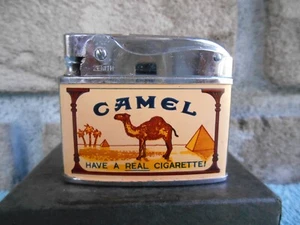VINTAGE ZENITH FLAT OVAL AUTOMATIC CIGARETTE LIGHTER. CAMEL GIGARETTES. - Picture 1 of 8
