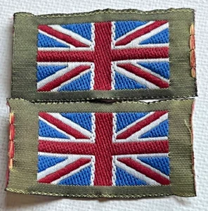 PAAR BESTICKTE STOFFABZEICHEN UNION JACK BRITISCHE ARMEE MILITÄR ZUM AUFNÄHEN - Bild 1 von 3