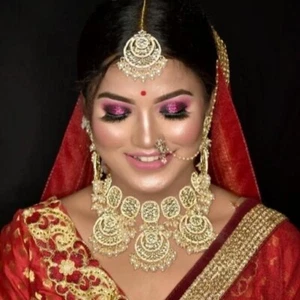 Gold Plated Bollywood Indian Style Kundan Choker Necklace Bridal Jewelry Set New - Picture 1 of 10