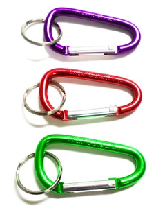 Schlüsselanhänger Aluminium 56x5 mm Karabinerhaken 12 Varianten mit Ring (G62) - Bild 1 von 4