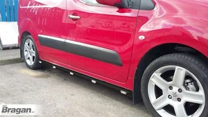 Schwarze Seitenleisten + weiße bündige LEDs passend für Vauxhall Opel Combo E 2019-2023 Van Side - Bild 1 von 3