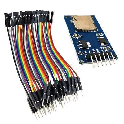 MicroSD Reader SPI Module Dupont Female to Male Jumper Wire for ESP8266 ESP32 - Image 1 of 4