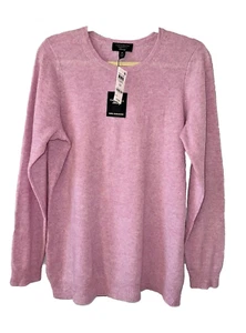 CHARTER CLUB Plus Size 0X 100% Cashmere Crewneck Sweater Light Pink NWT $139 V59 - Picture 1 of 7