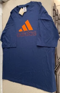 Vintage Adidas Made in USA blau XXL T-Shirt kurzärmelig Baumwolle T-Shirt neu mit Etikett - Bild 1 von 3
