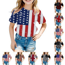 Boys 4th Of July Shirt Girls Tees Toddler Kids USA Flag Independence Day