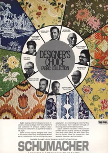 1971 Schumacher: Designers Choice Fabric Collection Vintage Print Ad - Picture 1 of 1