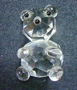 NEW Glass Crystal Bear Figurine Transparent Clear Animal Figurine Paper Weight - Picture 1 of 5