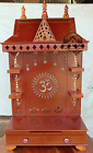 teak Wooden Temple with LED Light Home and Office Home Temple Pooja Mandir