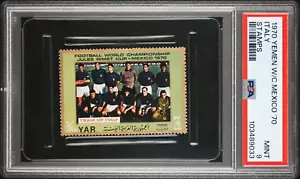 TEAM ITALY - 1970 Y.A.R. Stamp - FIFA World Cup Mexico 1/3B Stamp PSA 9 - Bild 1 von 2
