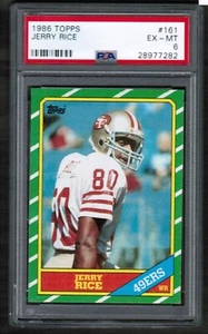 1986 Topps #161 Jerry Rice Rookie Rc Psa 6 Ex-Mt San Francisco 49ers - Bild 1 von 2