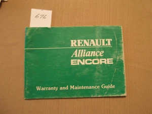 Renault Alliance Encore Warranty and Maintenance Guide. - Foto 1 di 1