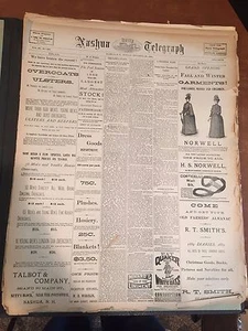 Antique Book of Nashua Daily Telegraph Newspapers Nashua, NH 1888 - Picture 1 of 12