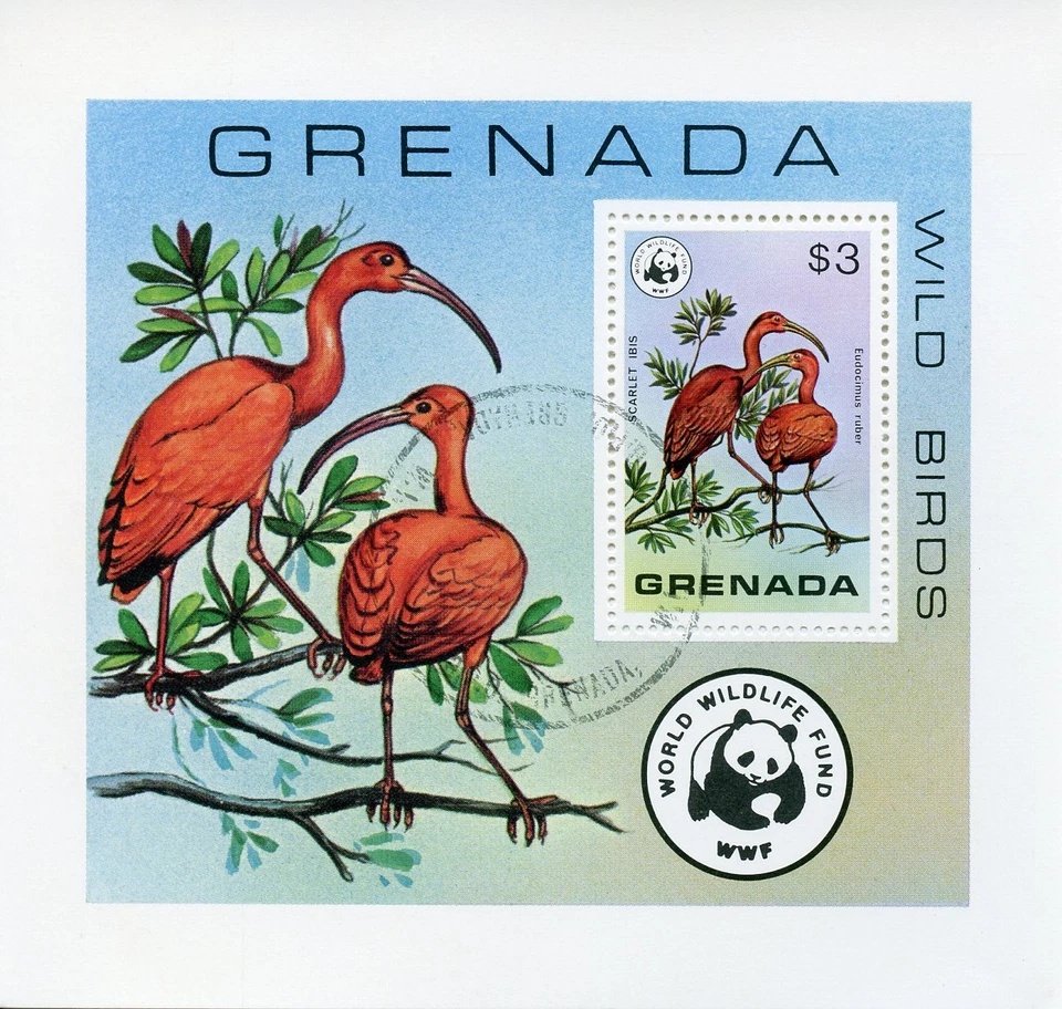 Grenada 1978 CTO Wild Birds Scarlet Ibis WWF 1v S/S Stamps - Image 1 of 1