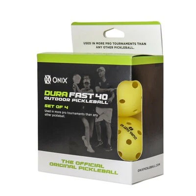 New Onix Dura Fast 40 Outdoor Pickleball Balls 4 Pack -YELLOW