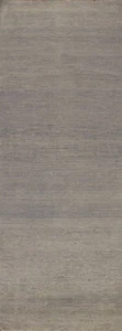 Classic Gabbeh Solid Grey Wool Modern 9 ft. Runner Rug - Timeless Beauty 3x9 - Picture 1 of 16