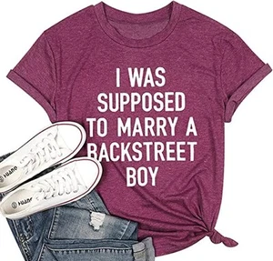 Damen Grafik T-Shirt, I Was Supposed to Marry A Backstreet Boy - Bild 1 von 5