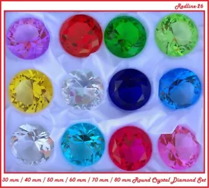 Ausgefallener runder Schnitt Kristall Glas Diamant Briefbeschwerer Box Set 12 STCK. (30 - 80 mm) - Bild 1 von 1