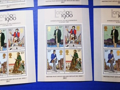 Great Britain LONDON 80 Stamp Expo 2nd Miniature Sheets MNH Sc 874a (Lot of 10)* - Image 1 of 3
