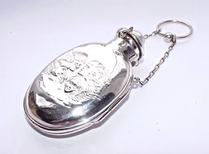 EDWARDIAN STERLING SOLIDE DUFTFLASCHENHALTER & GLASDUFTFLASCHE, CHESTER 1903 - Bild 1 von 14