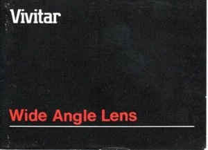 Vivitar Wide Angle Lens instruction manual (54 pages, 1986, 3"x4") - Picture 1 of 3