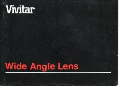 Vivitar Wide Angle Lens instruction manual (54 pages, 1986, 3"x4") - Image 1 of 3