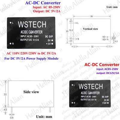 AC-DC Buck Converter AC 110V 220V 230V To 5V 12V 2A Step down Voltage Regulator - Image 1 of 4