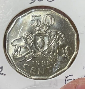 1981 Swaziland 50 Cents Coin Excellent Condition - Picture 1 of 4