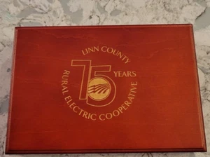 New Vintage Linn County Rural Electric Cooperative 75 Years Cards Wood Box Iowa - Picture 1 of 5