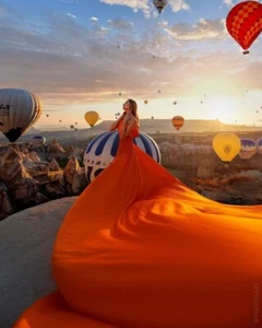 One Shoulder Flying Dress | Santorini Flying Dress | Photography Dress | Flying - Picture 1 of 9