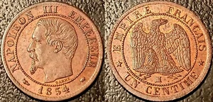 Napoleon III - 1 centime bare head 1854 Ma,Marseille Extremely fine / Spl F.102 - Picture 1 of 1